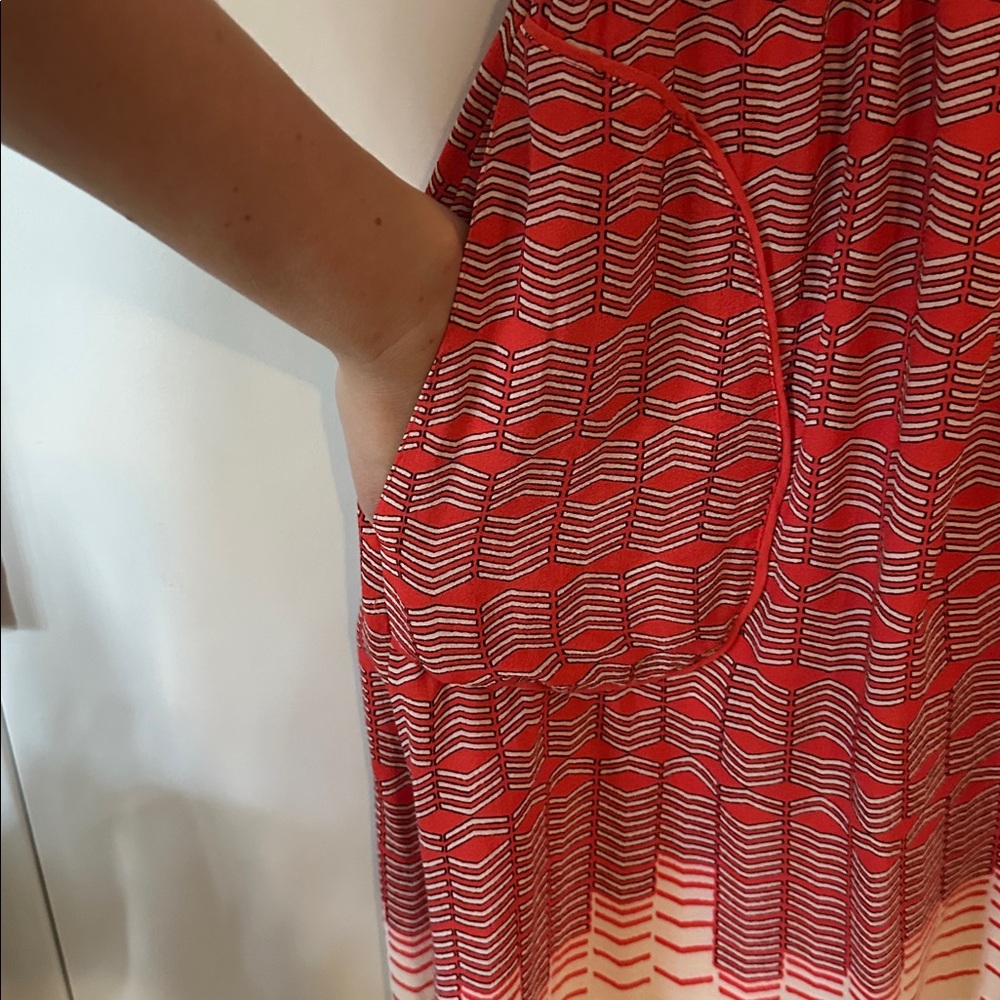 MAEVE | Anthropologie Victoria Midi Dress Button Down Retro Chevron Pattern - Picture 6 of 16